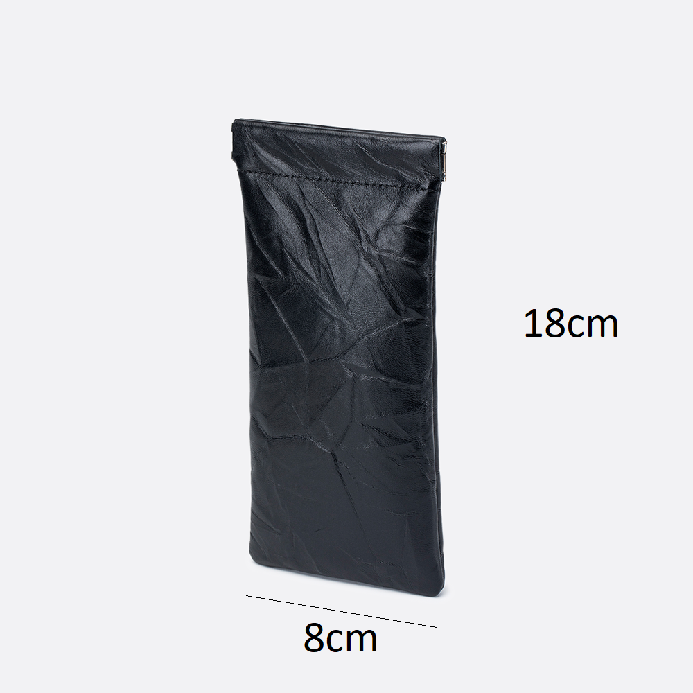 Genuine cowhide leather spectacle glasses pouch