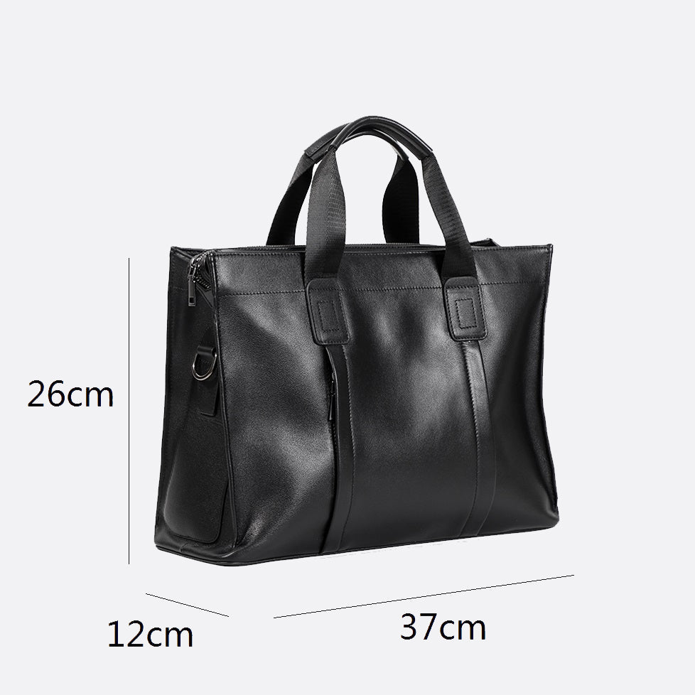 Potter design genuine cowhide leather briefcase with sling