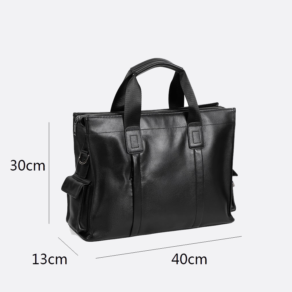 Potter design genuine cowhide leather briefcase with sling
