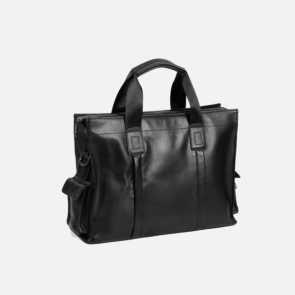Potter design genuine cowhide leather briefcase with sling