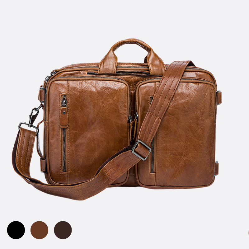 Genuine cowhide leather 3 in 1 backpack briefcase with sling by (Singapore) Nameless leather goods Genuine cowhide leather 3 in 1 backpack briefcase with sling by (Singapore) Nameless leather goods