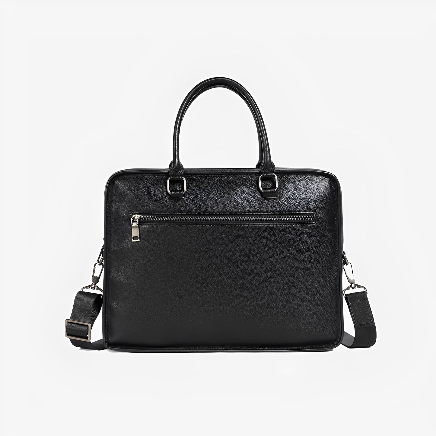 Zip design genuine cowhide leather travel briefcase with sling