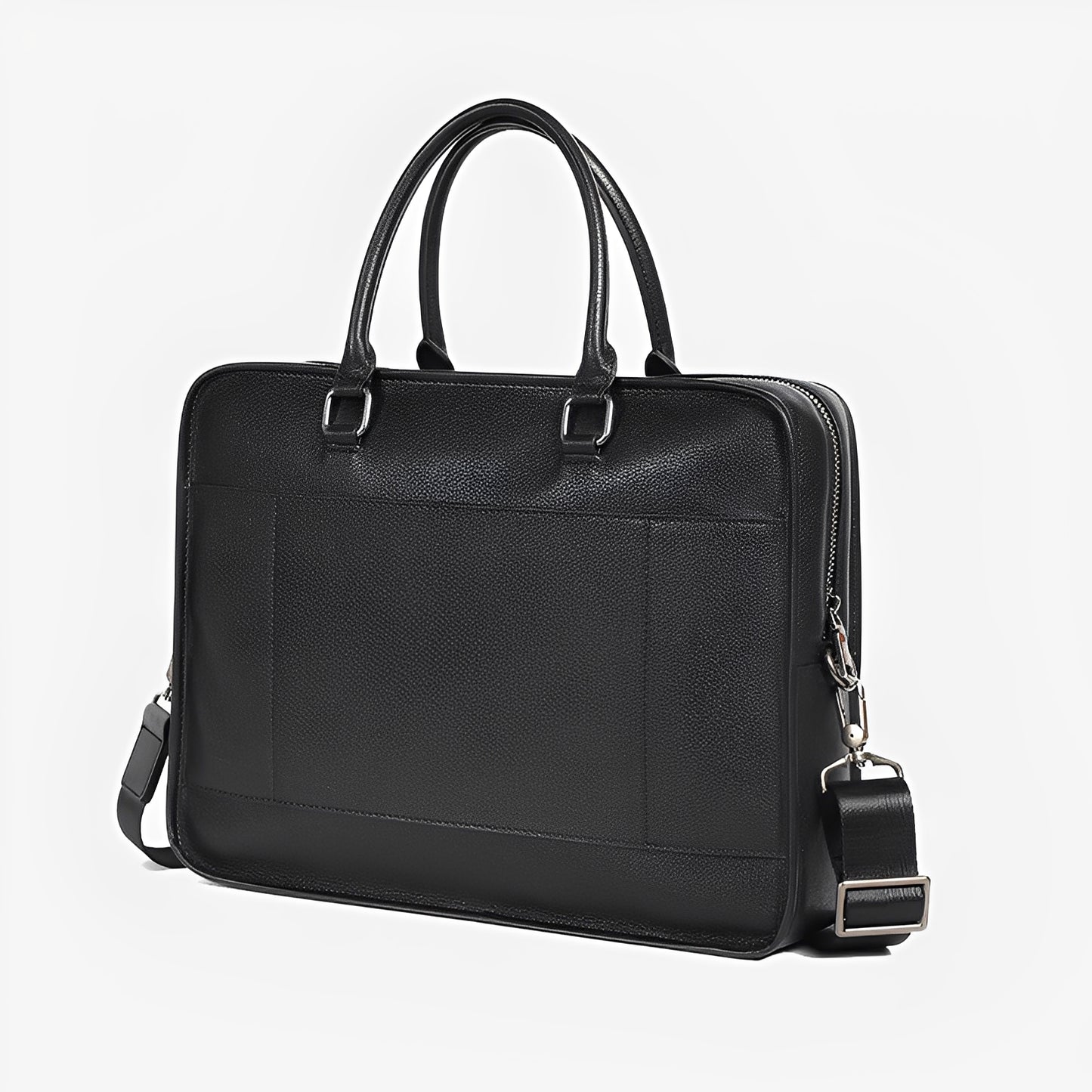 Zip design genuine cowhide leather travel briefcase with sling