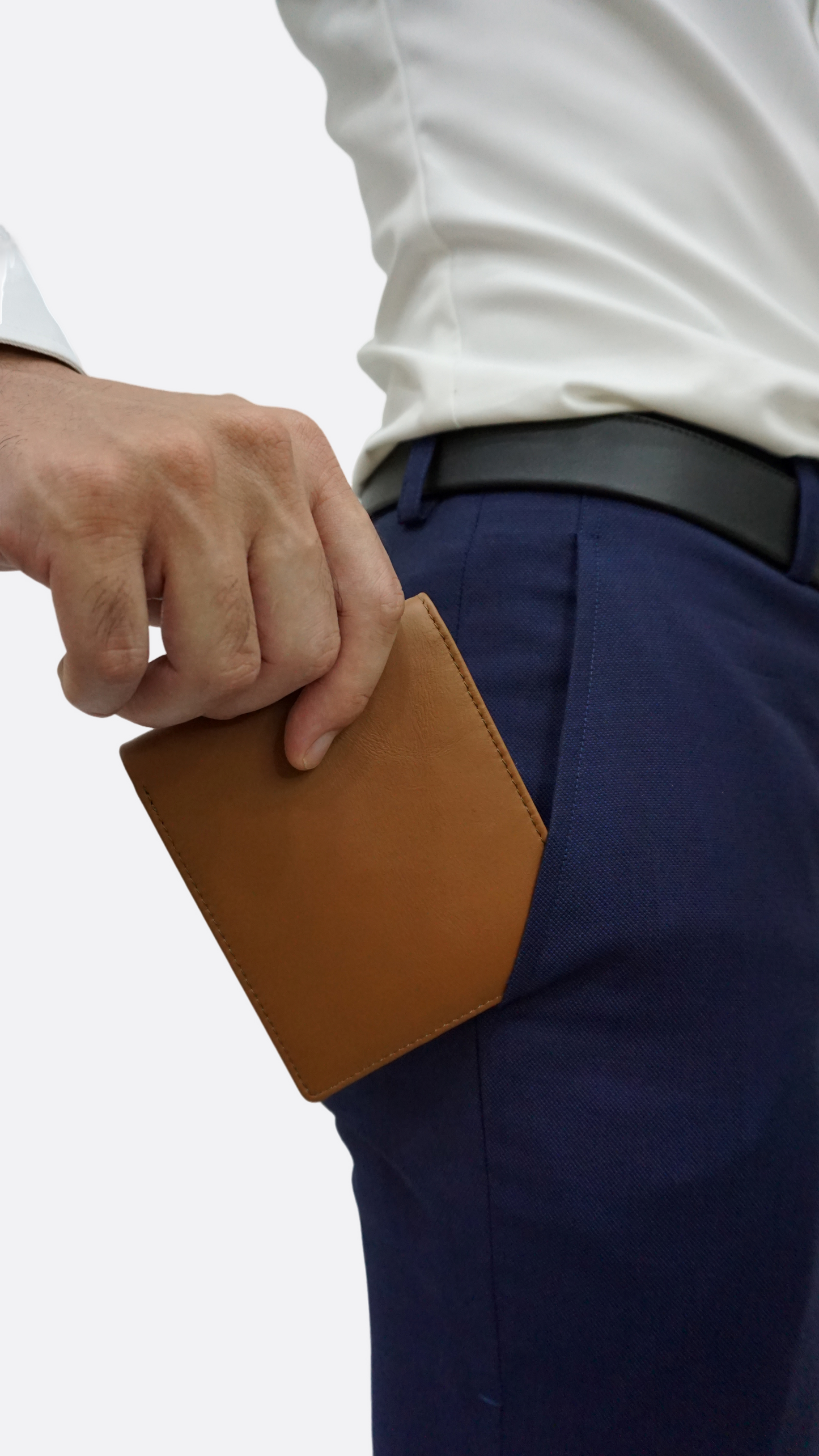 Genuine cowhide leather flap wallet with card slots