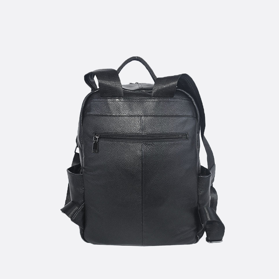 Multi zip design genuine cowhide leather backpack