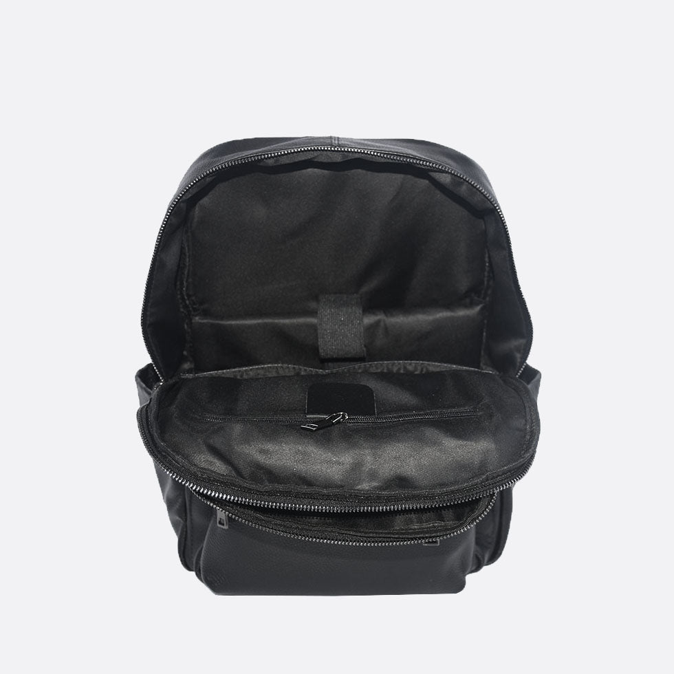 Multi zip design genuine cowhide leather backpack