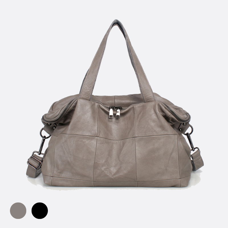 Ellipse duffel design genuine cowhide leather bag with sling