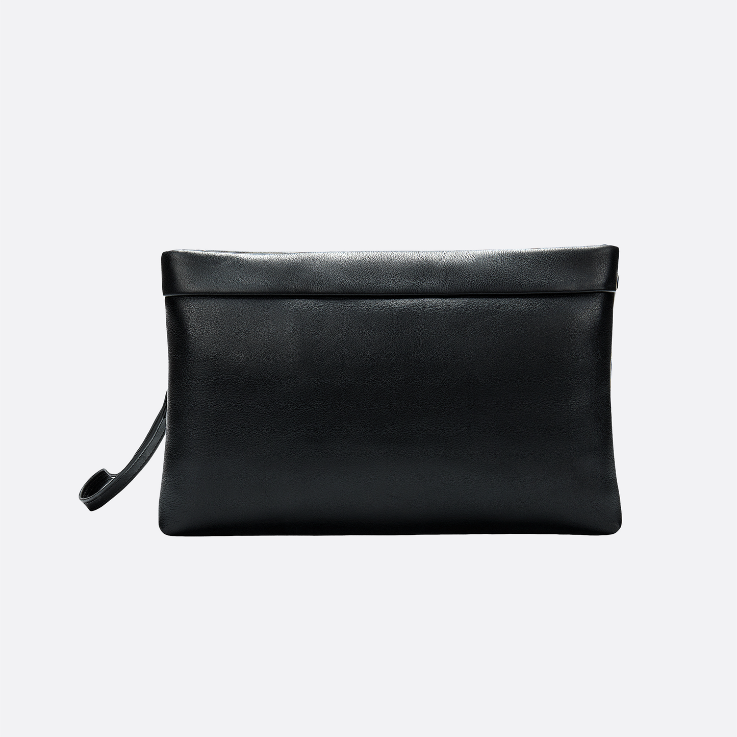 Genuine cowhide leather hand clutch with wrist strap