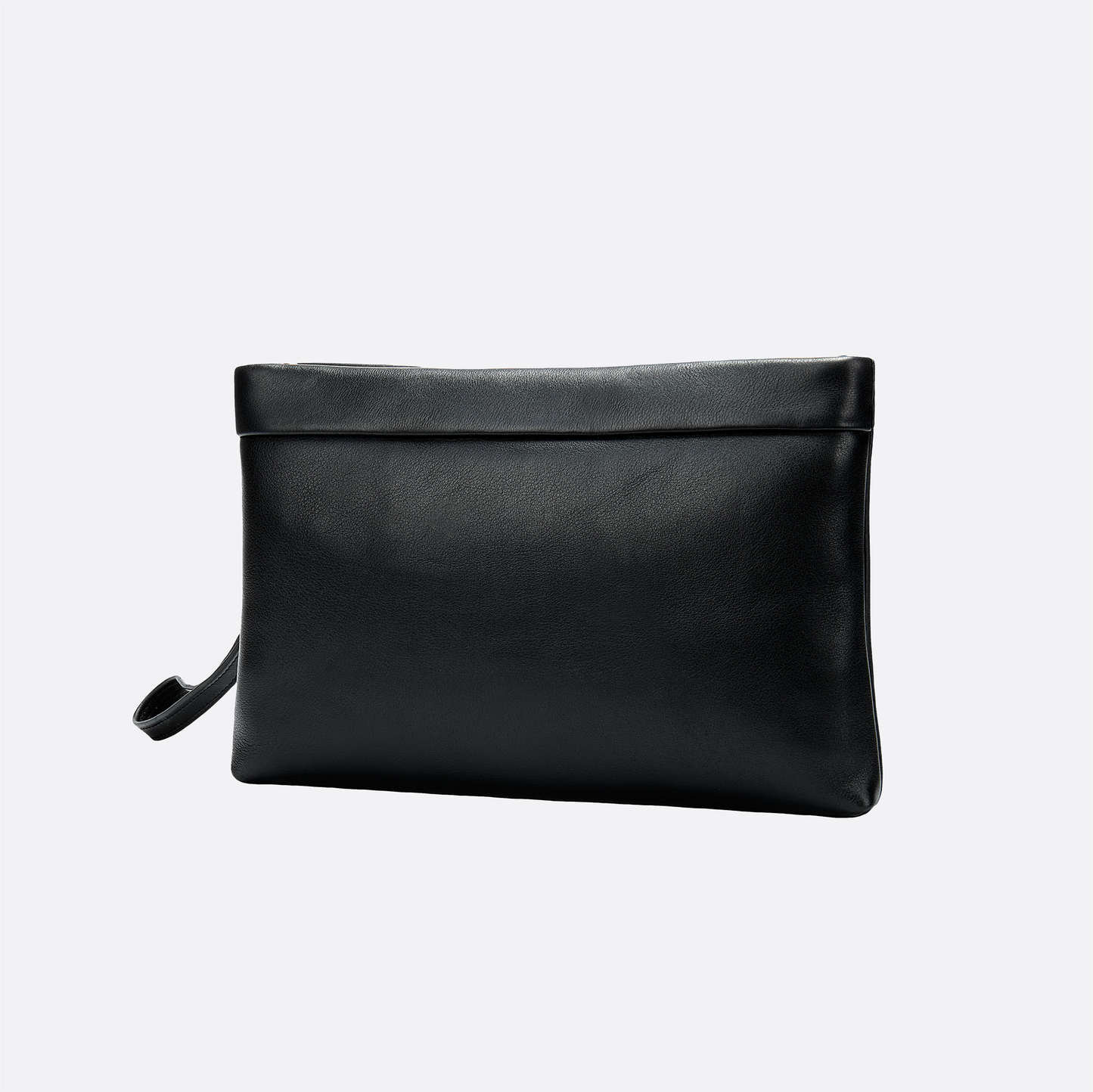 Genuine cowhide leather hand clutch with wrist strap