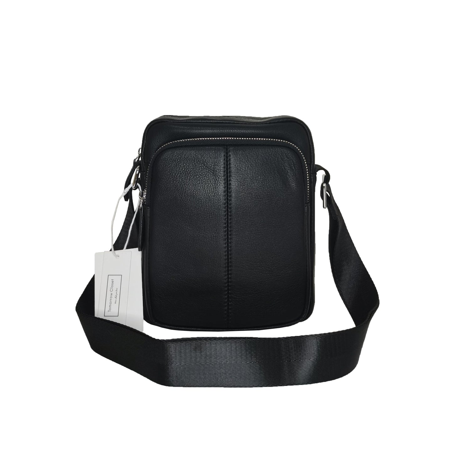 Pouch design genuine cowhide leather sling bag