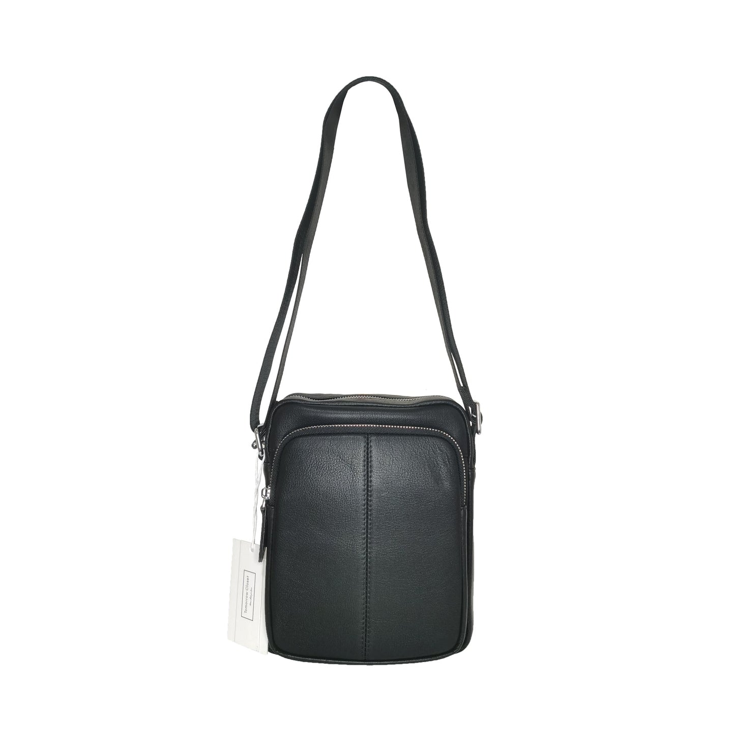 Pouch design genuine cowhide leather sling bag