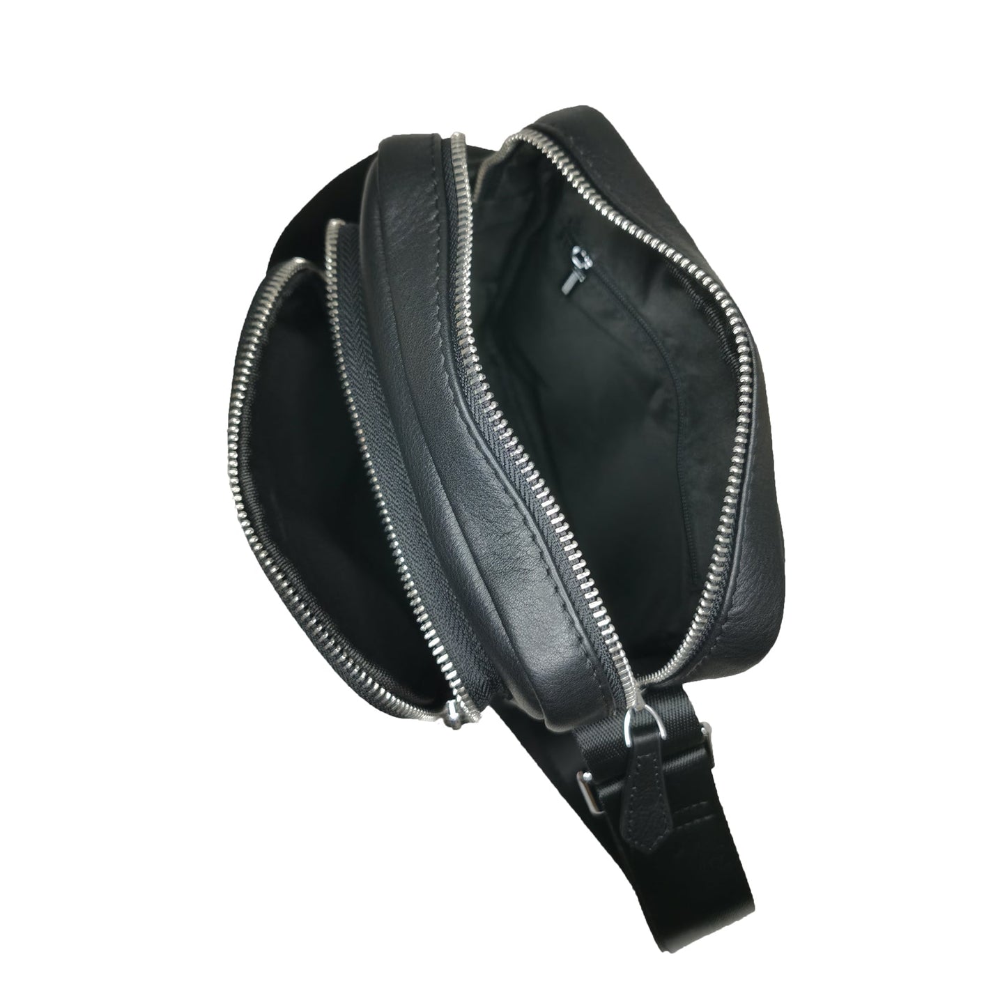 Pouch design genuine cowhide leather sling bag