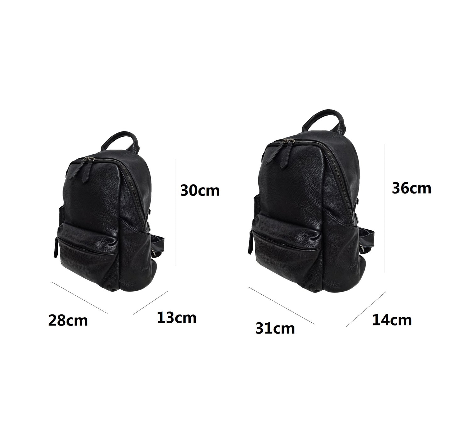 Pouch design genuine cowhide leather backpack
