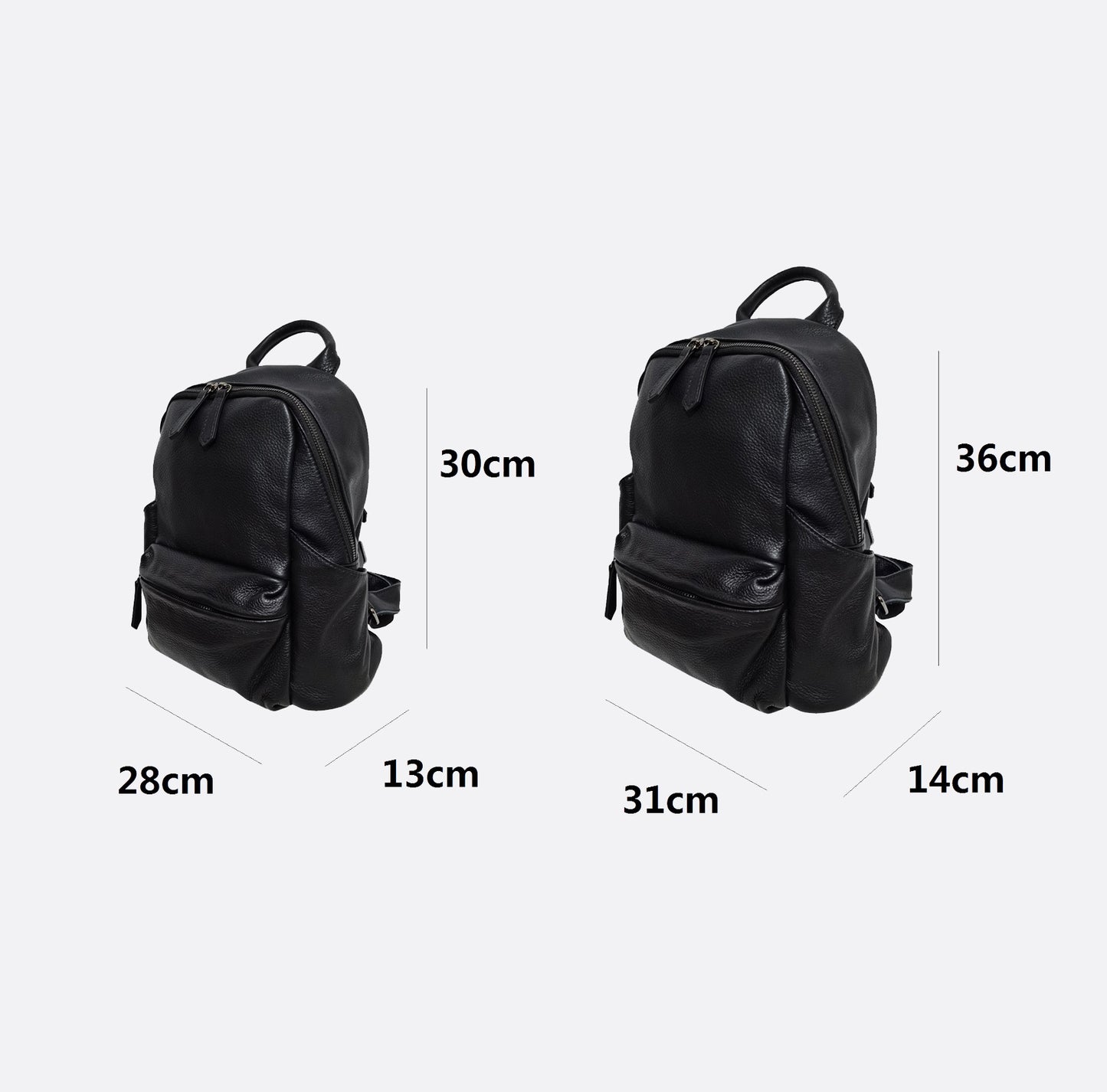 Pouch design genuine cowhide leather backpack