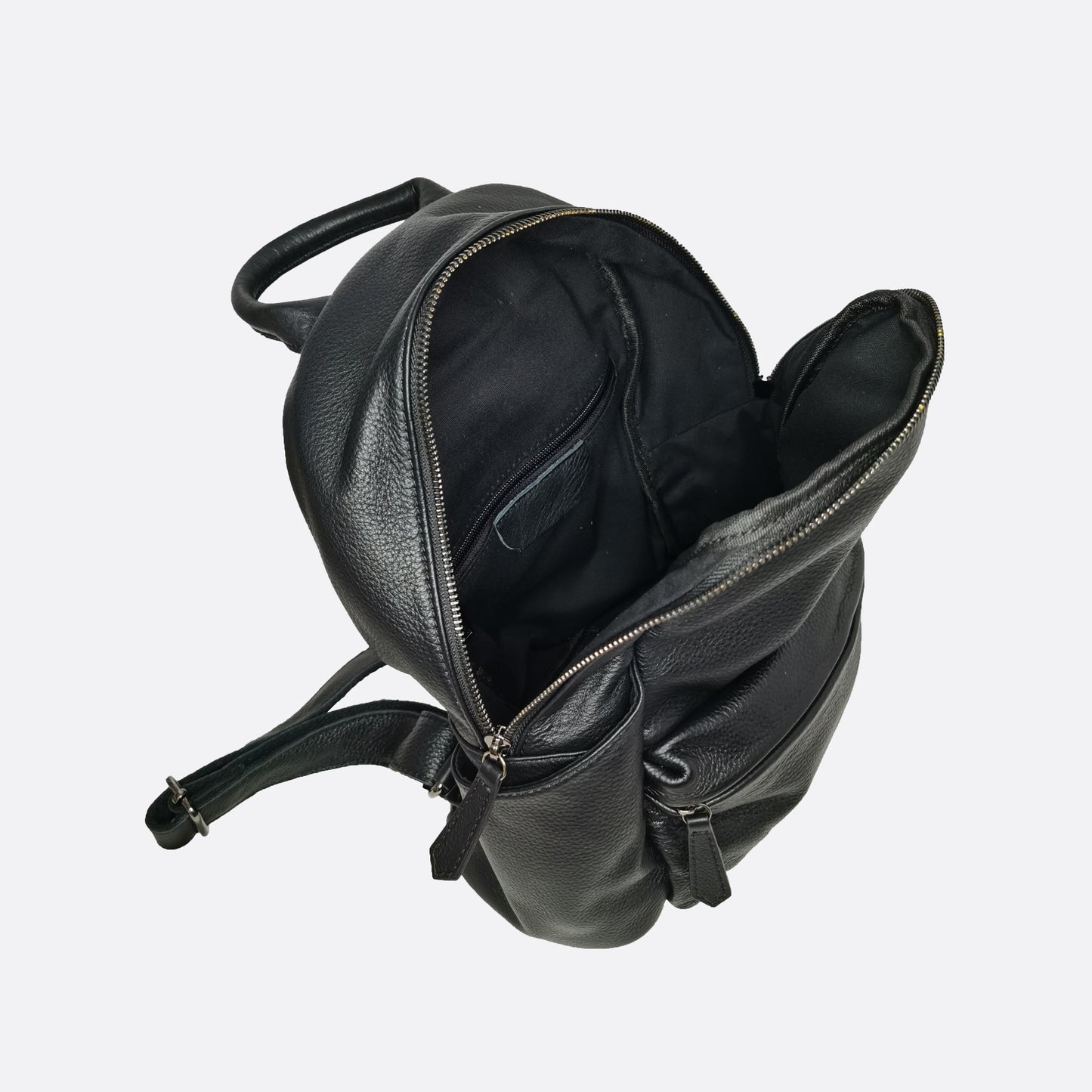 Pouch design genuine cowhide leather backpack