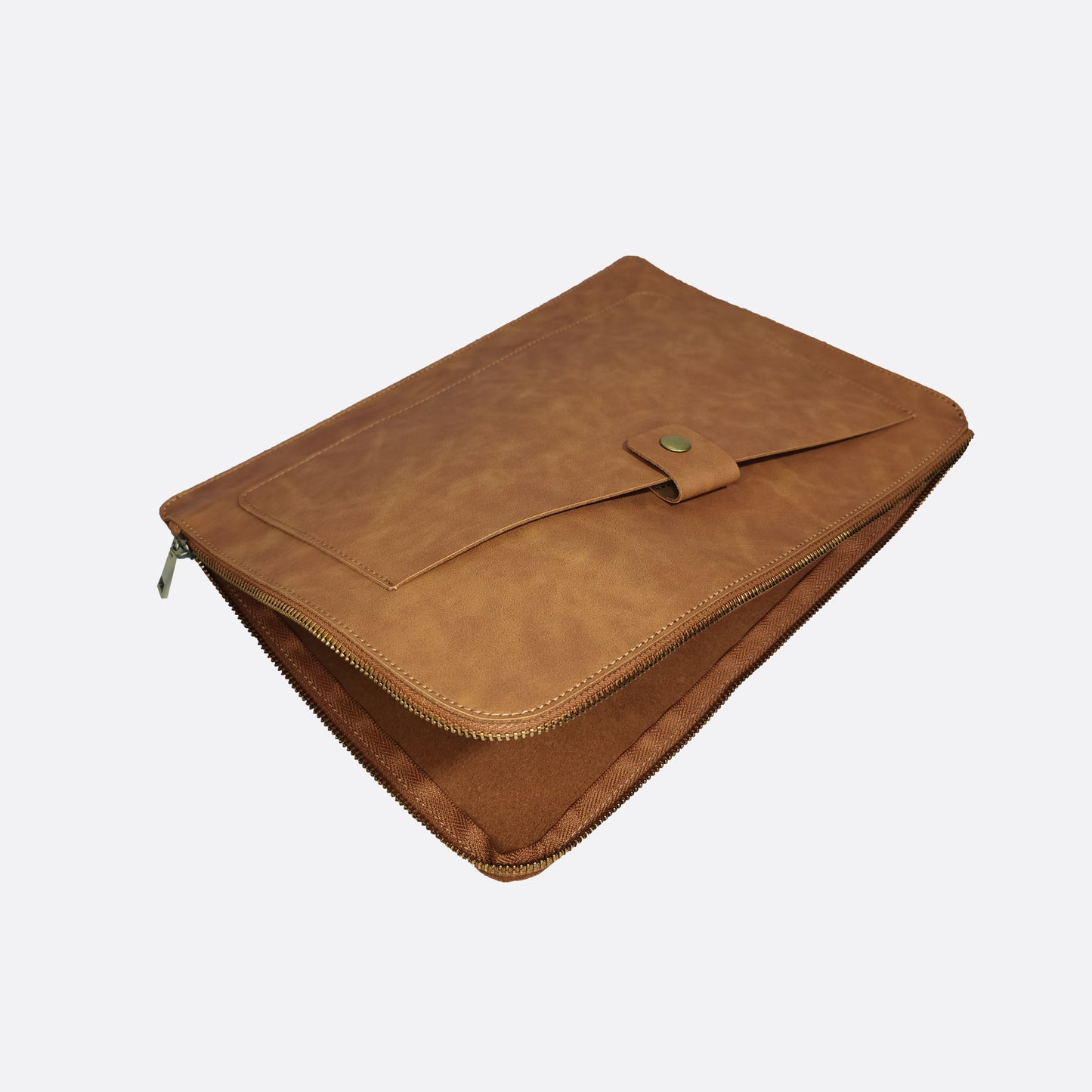 Snap design genuine cowhide leather clutch/laptop sleeve / laptop folio