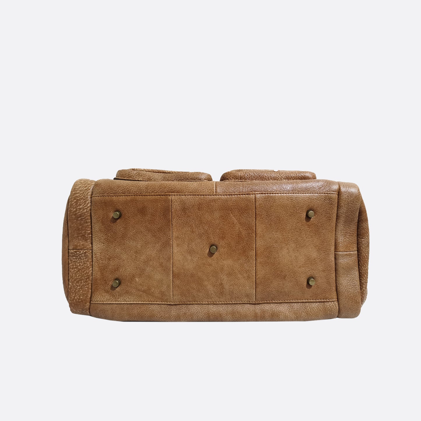 Poches design genuine cowhide leather duffel travel bag with strap