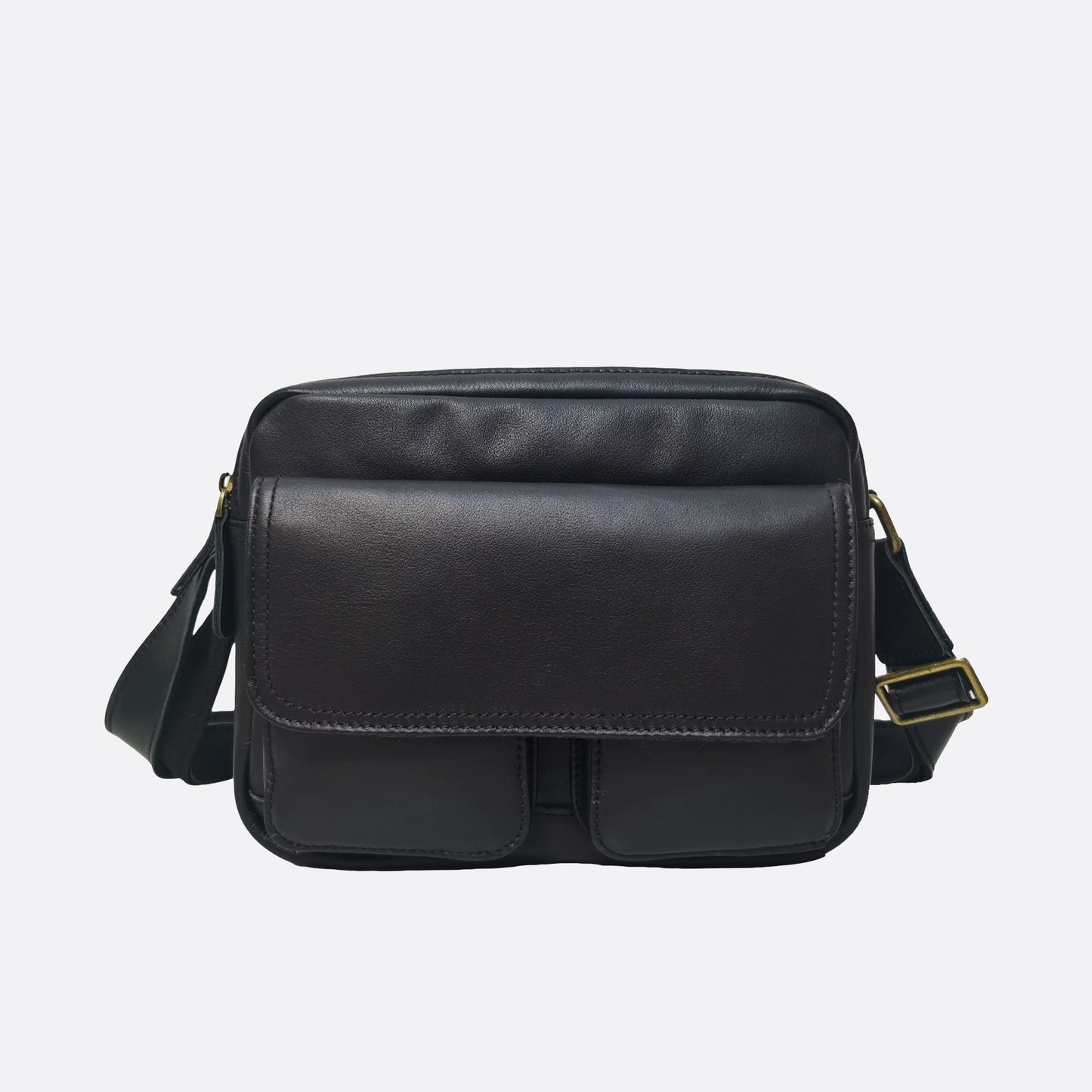 Poches messenger design genuine cowhide leather sling bag