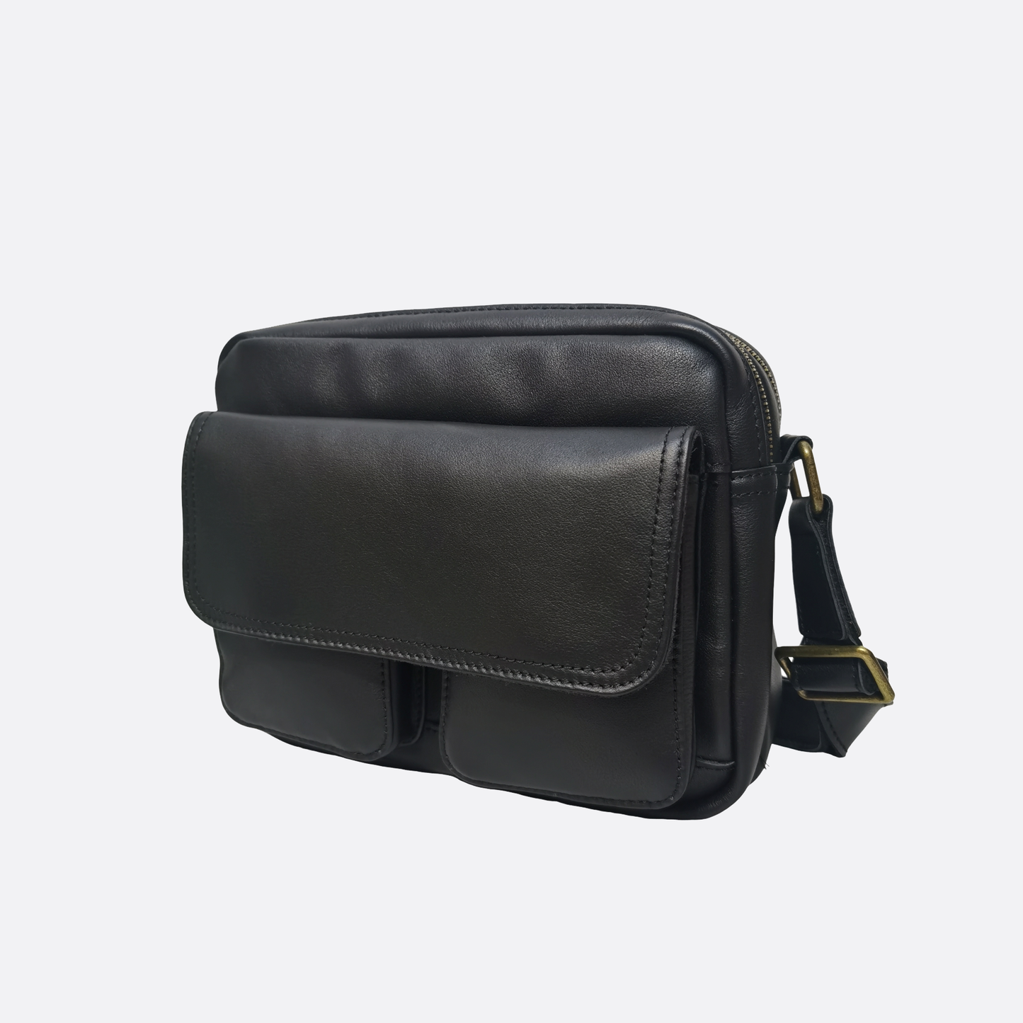 Poches messenger design genuine cowhide leather sling bag