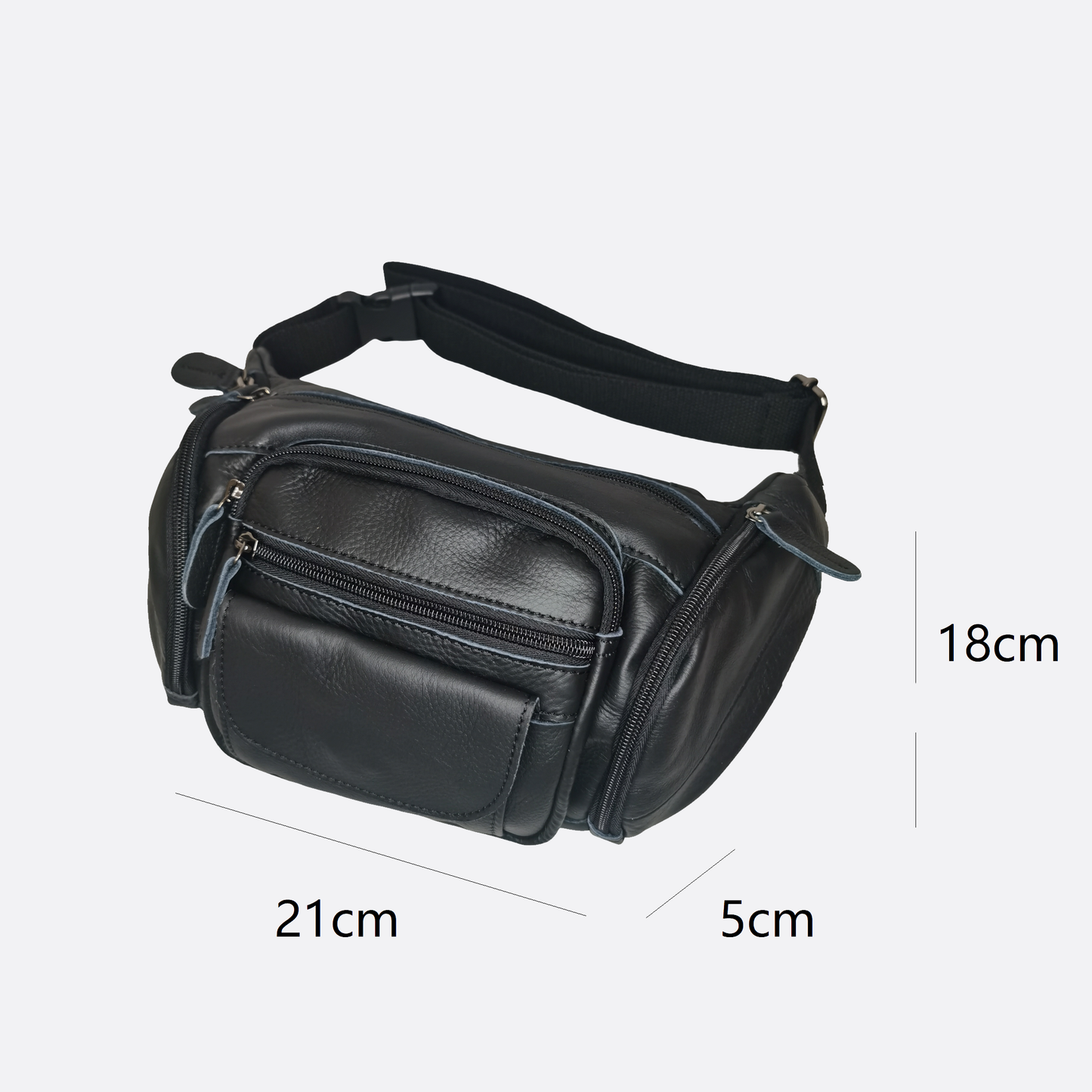 Vesny pouch design genuine cowhide leather waist/sling bag