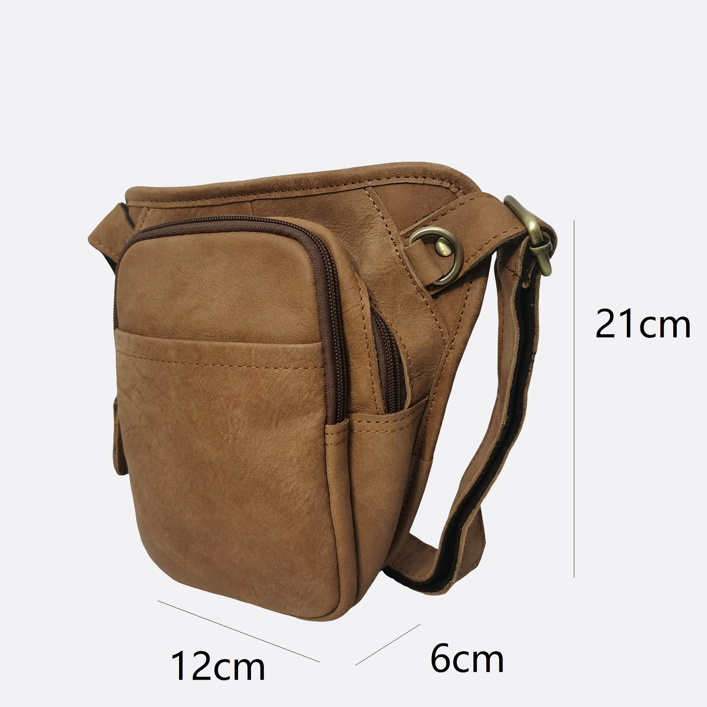 Genuine cowhide leather holster pouch fanny pack