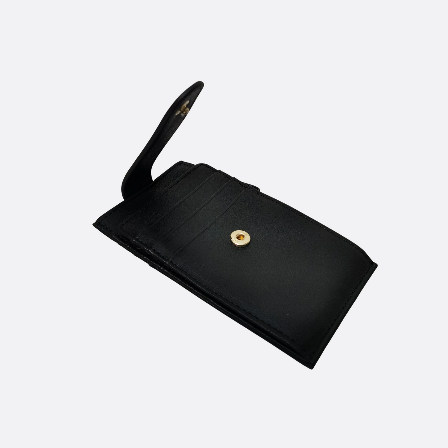 Genuine cowhide leather cowhide leather card holder with buckle and zip