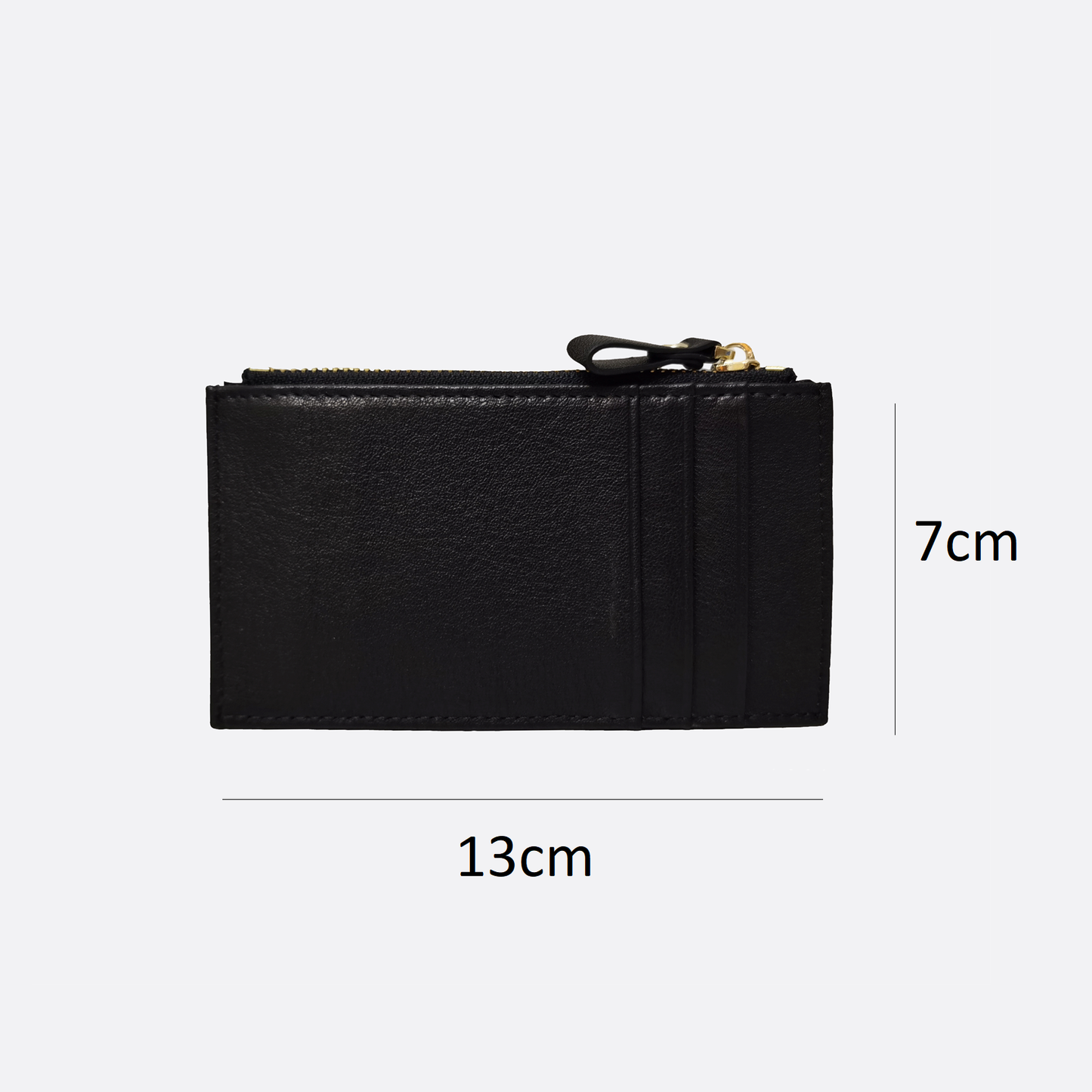 Genuine cowhide leather cowhide leather card holder with buckle and zip