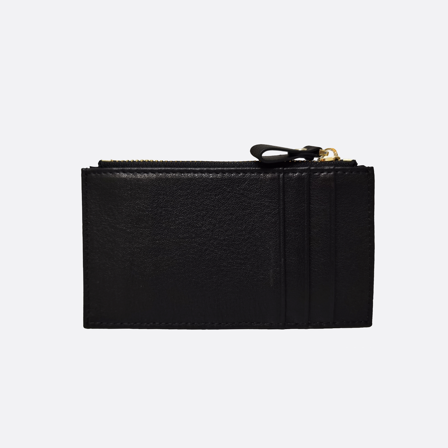 Genuine cowhide leather cowhide leather card holder with buckle and zip