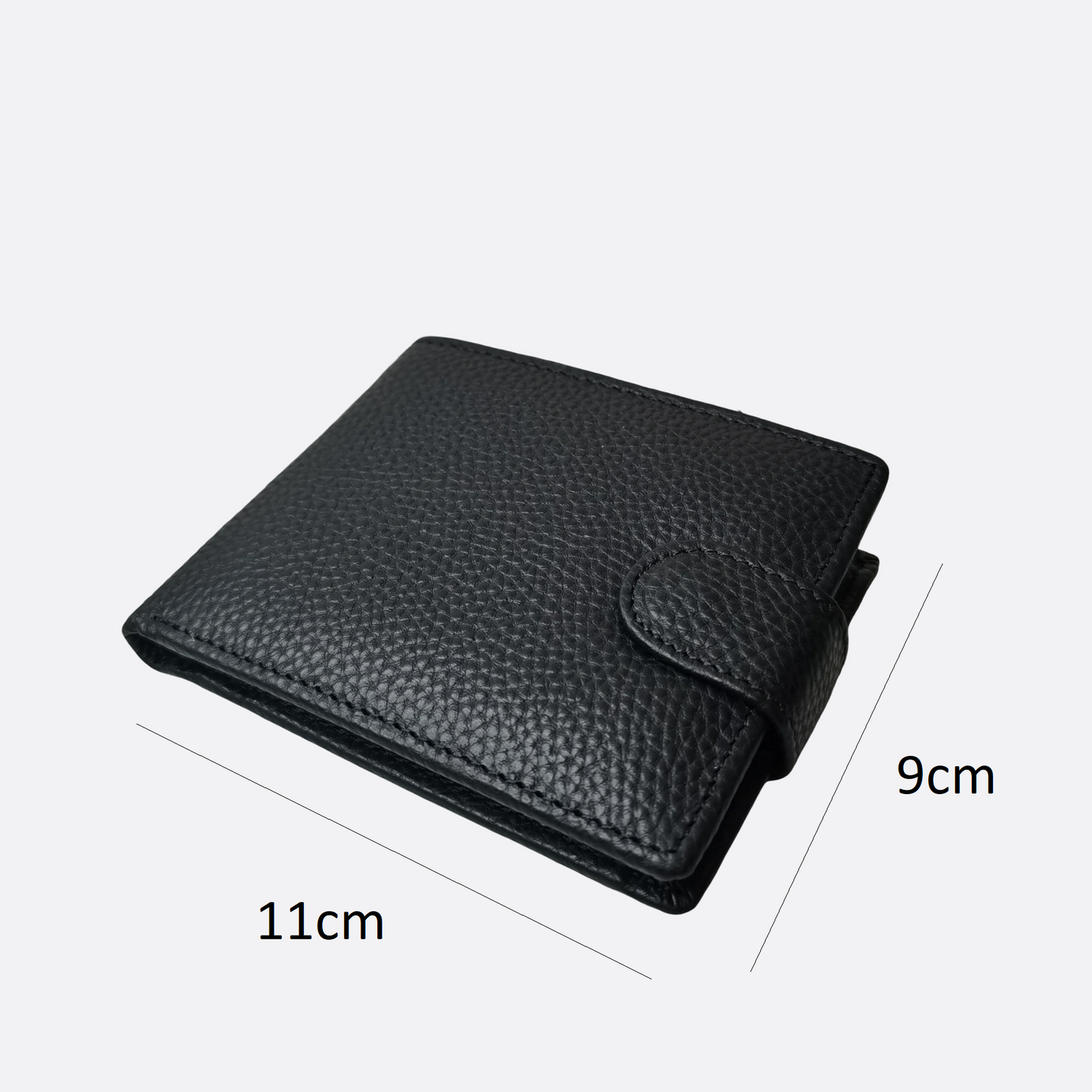Genuine cowhide leather clasp flap wallet
