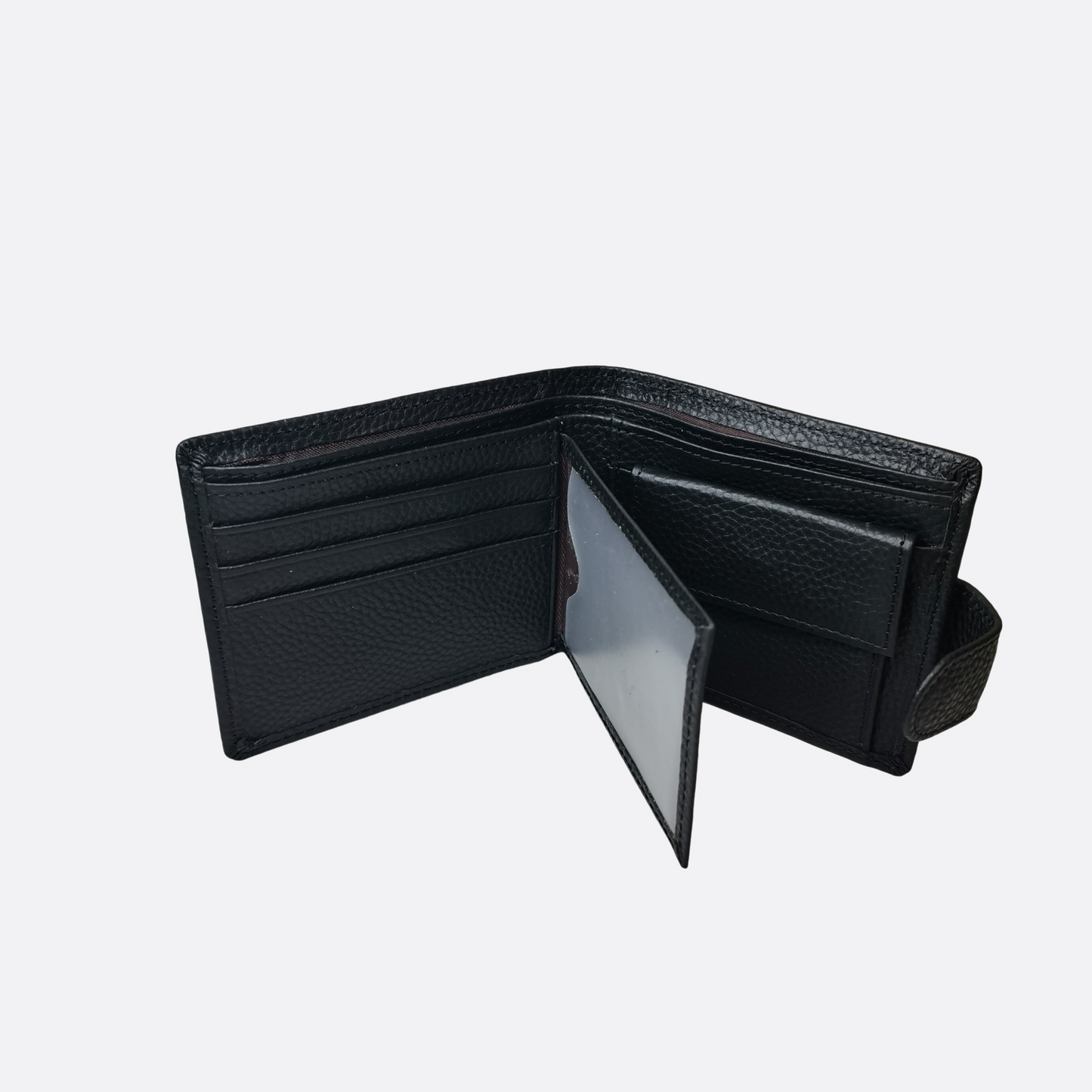 Genuine cowhide leather clasp flap wallet