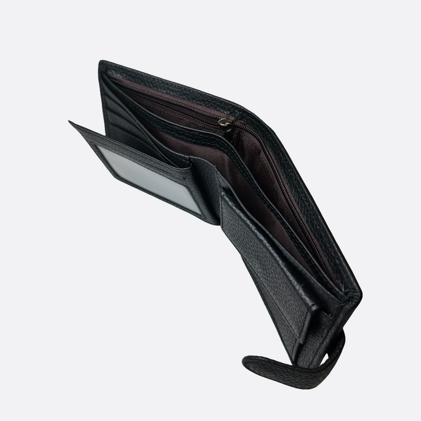 Genuine cowhide leather clasp flap wallet