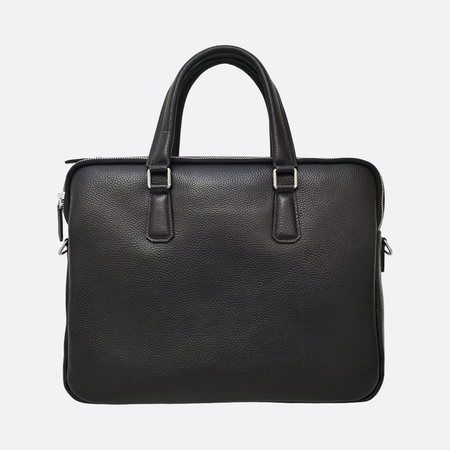 Triple zip design cowhide leather briefcase with sling