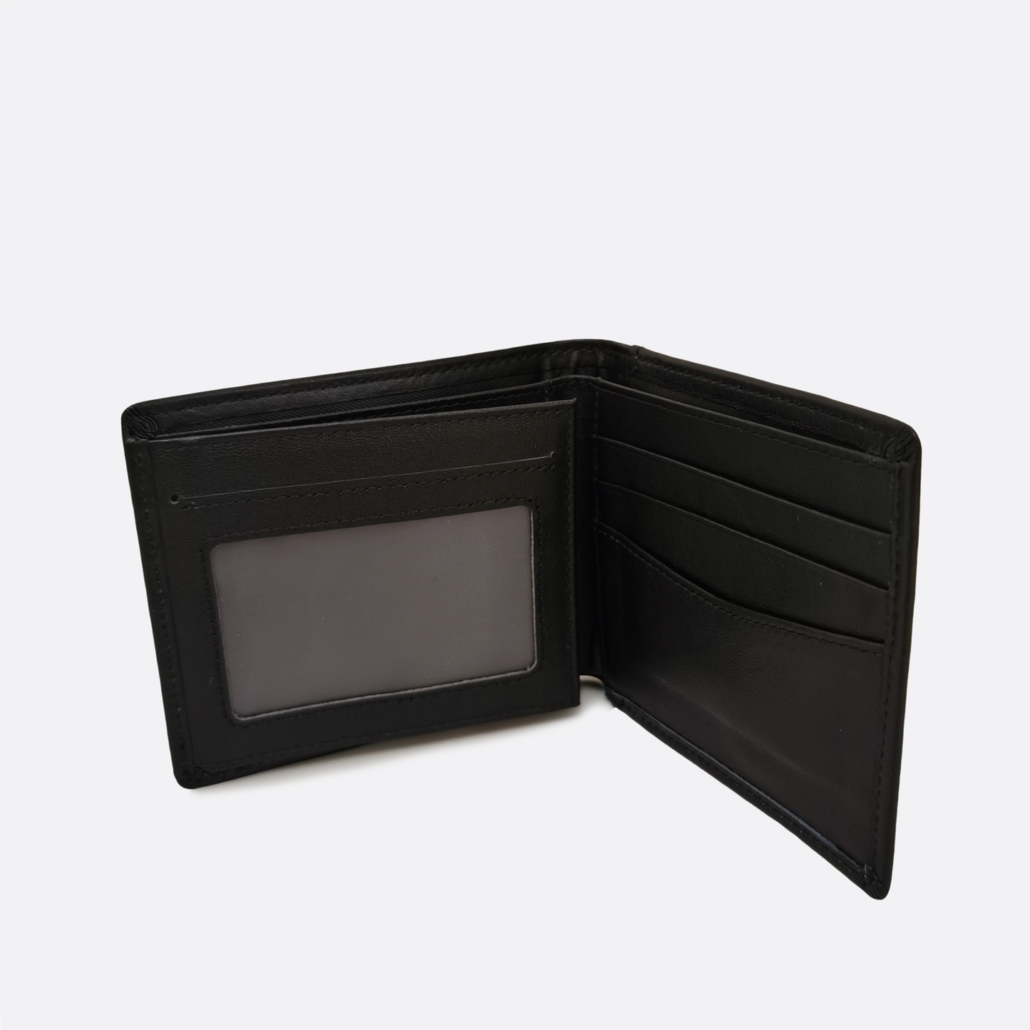 Genuine cowhide leather flap wallet with card slots