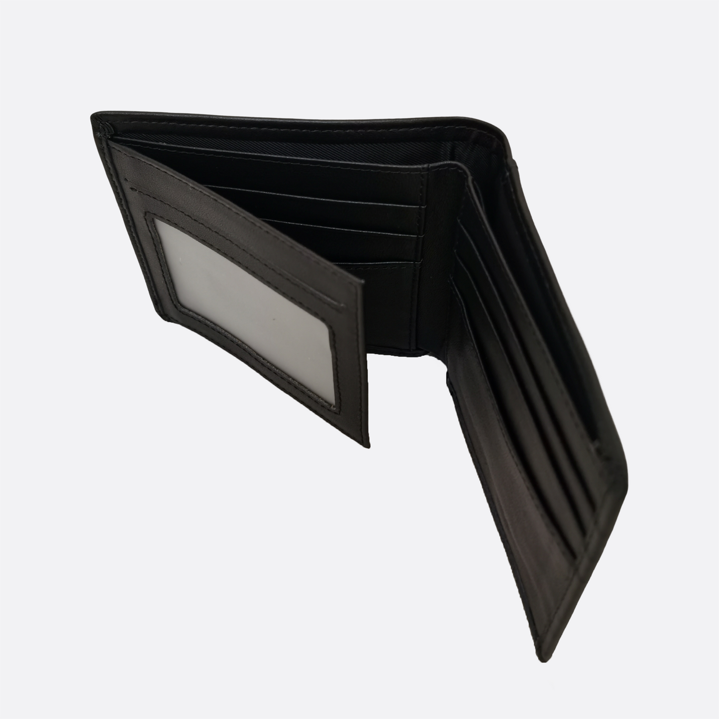 Genuine cowhide leather flap wallet with card slots