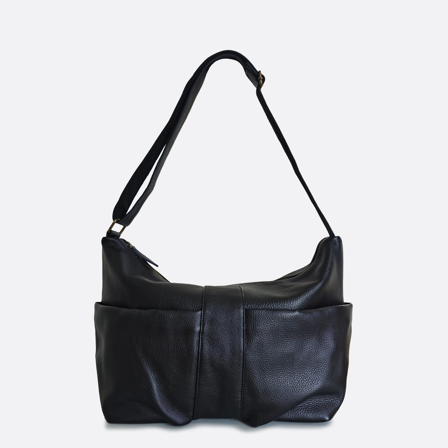 Poches design genuine cowhide leather bag with sling