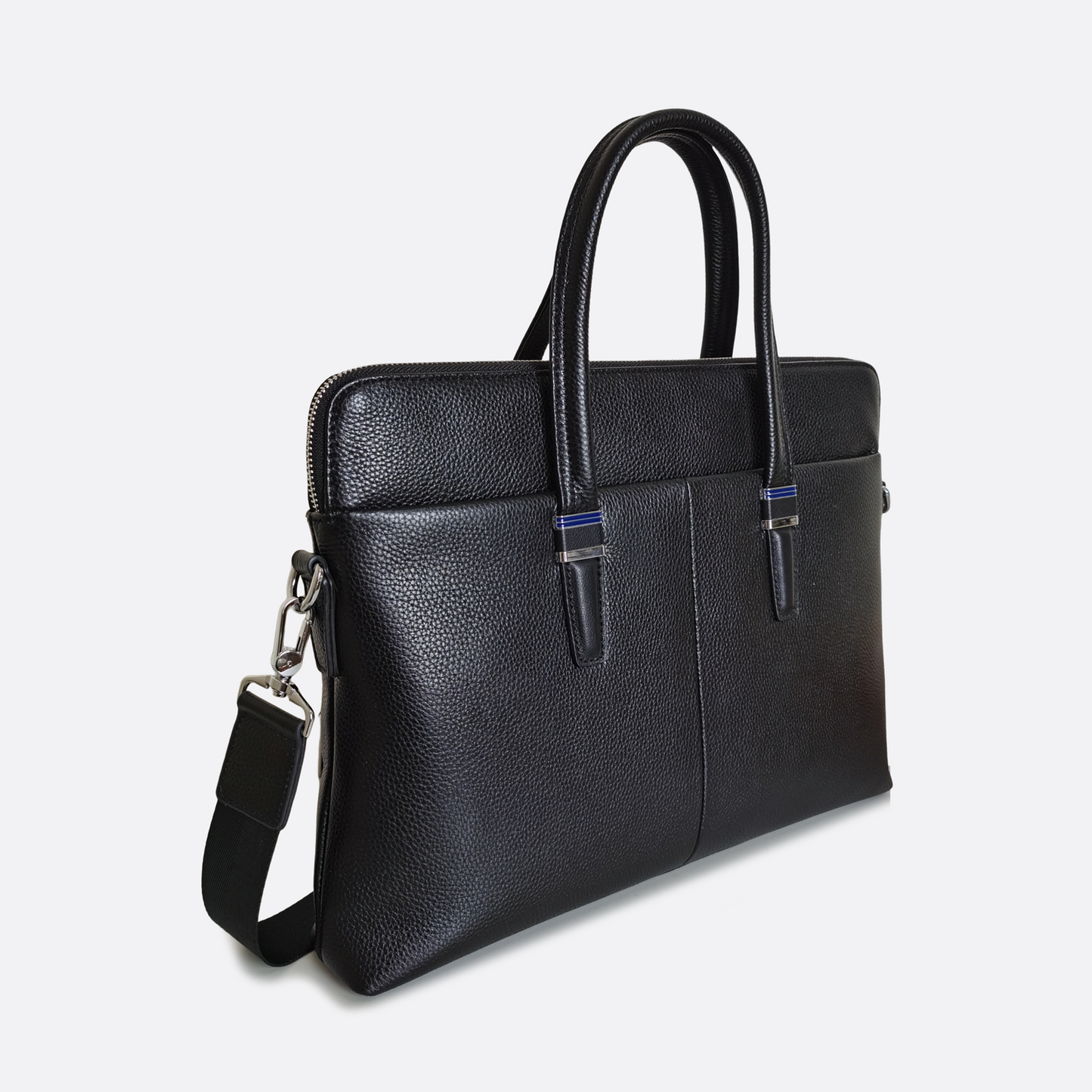 Marcel design genuine cowhide leather slim briefcase with sling