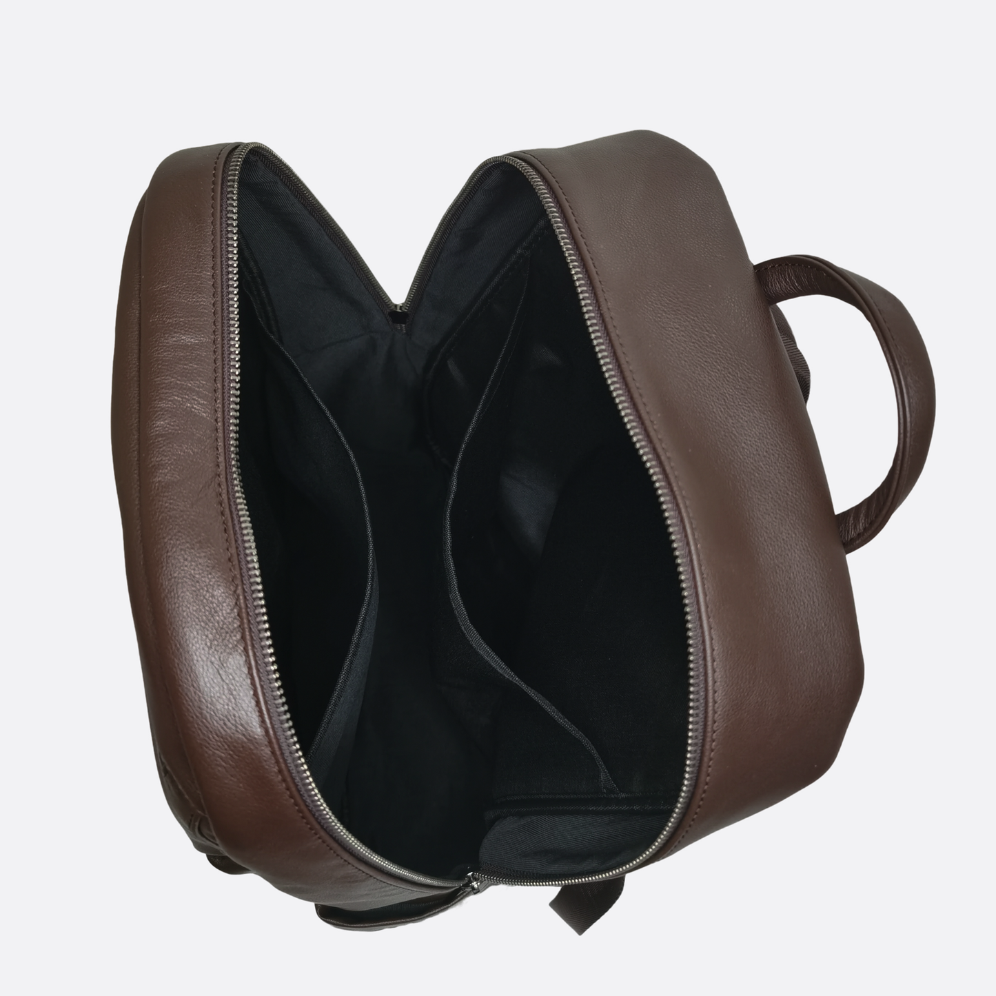 Multi zip V2 design genuine cowhide leather backpack