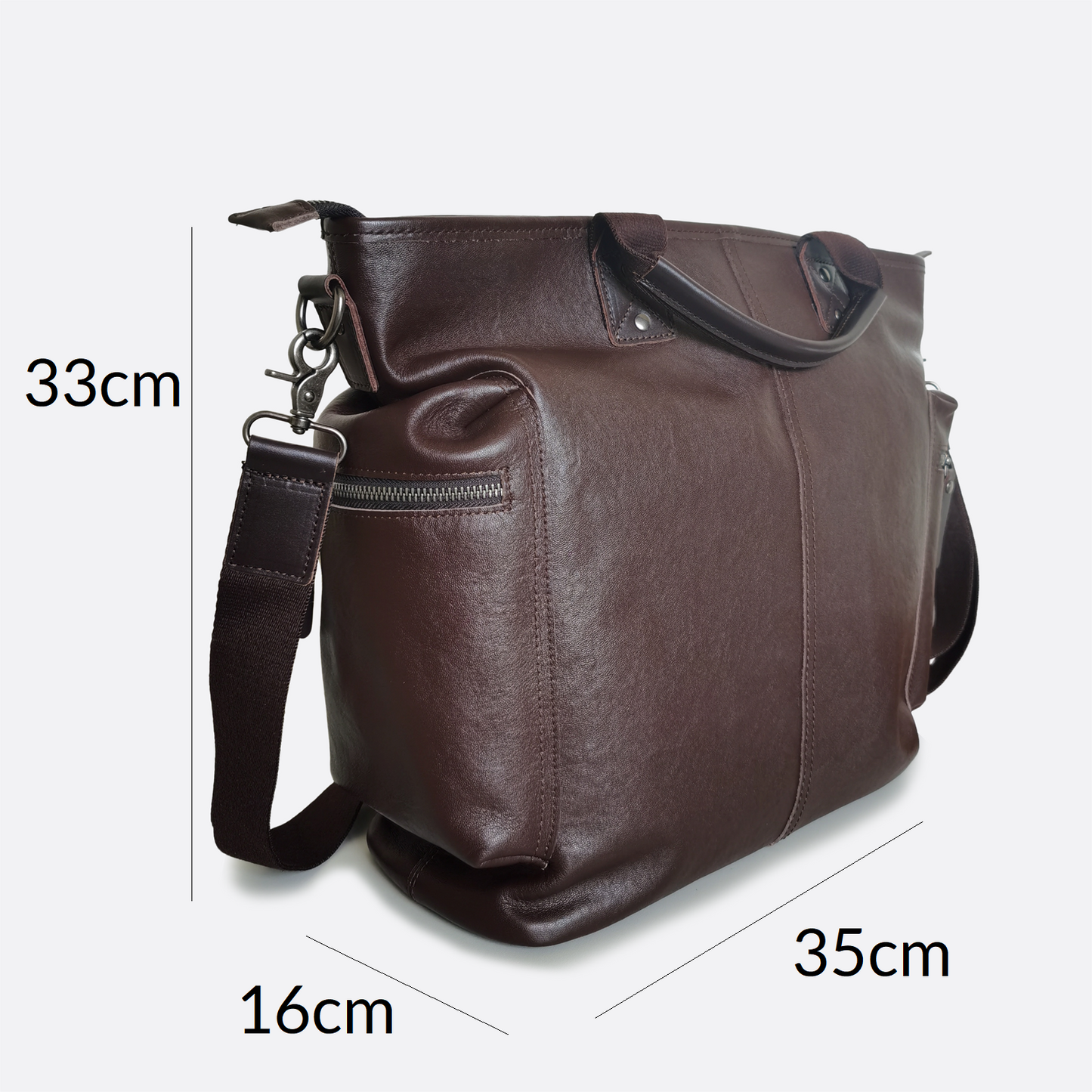 Perry design genuine cowhide leather tote bag