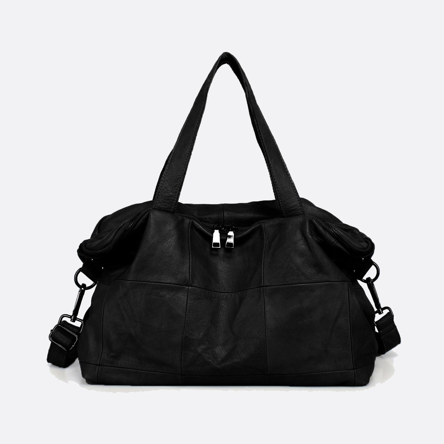 Ellipse duffel design genuine cowhide leather bag with sling
