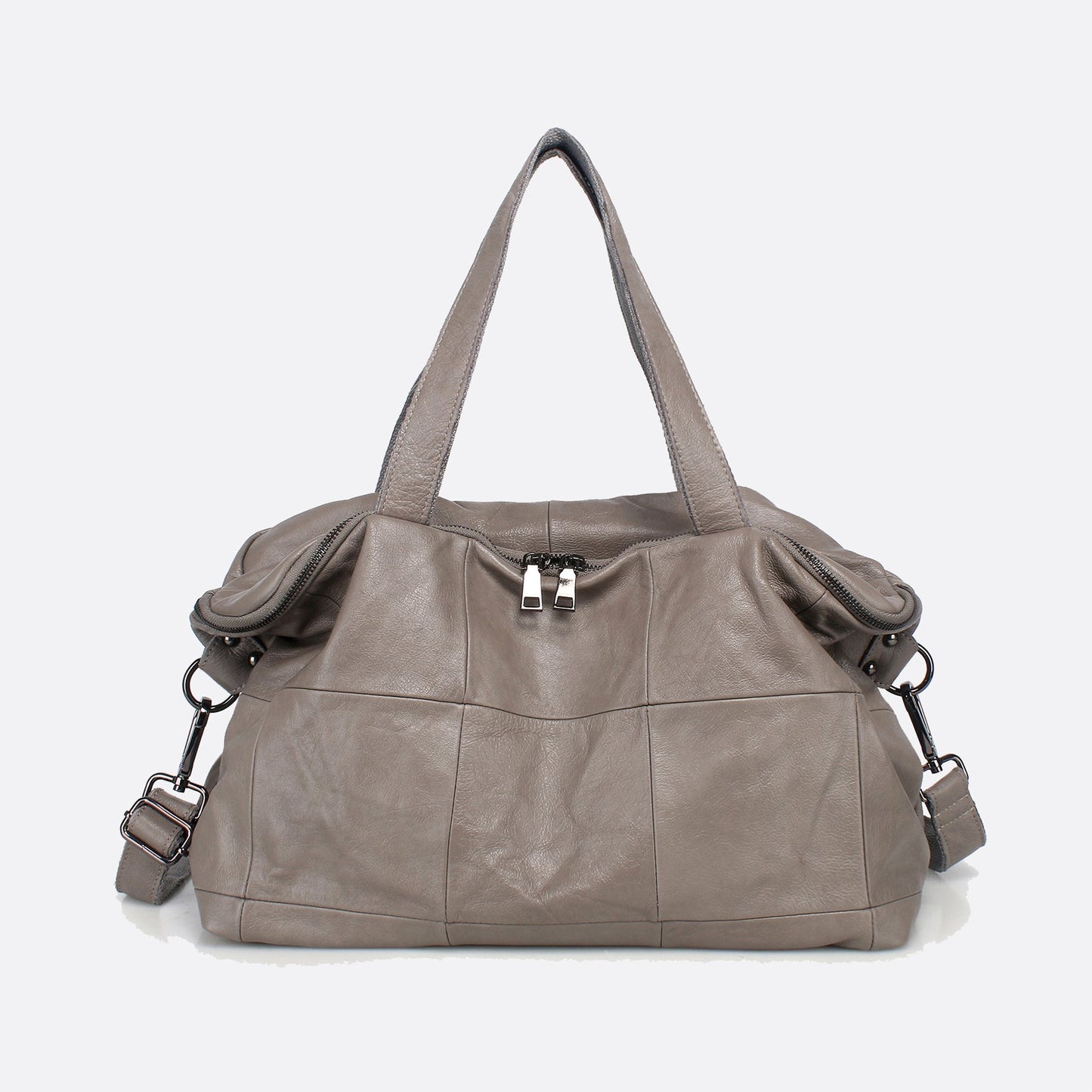 Ellipse duffel design genuine cowhide leather bag with sling
