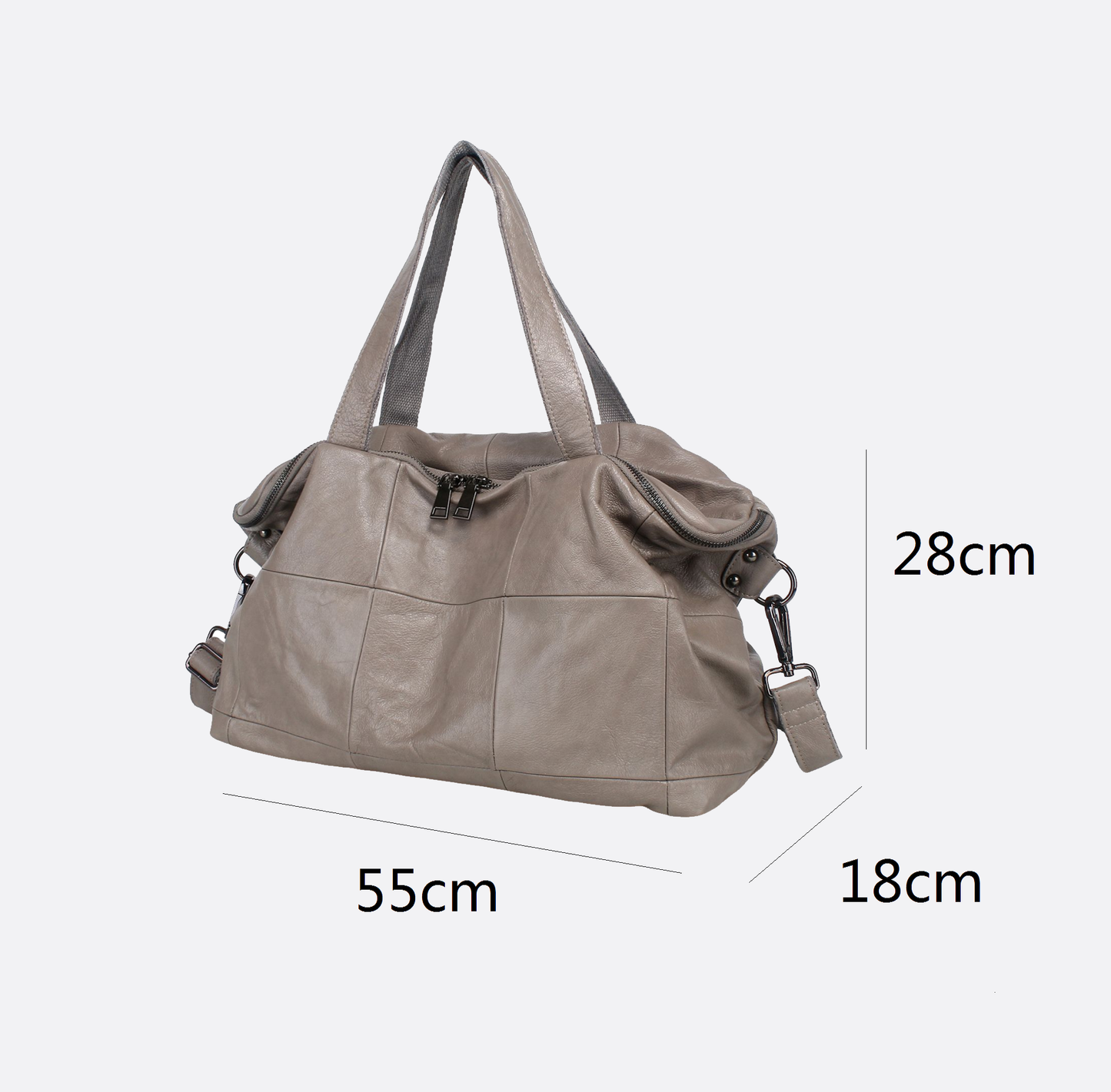Ellipse duffel design genuine cowhide leather bag with sling