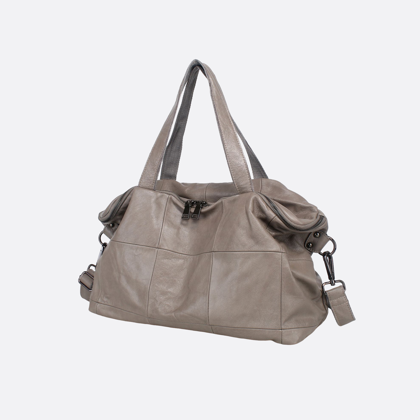 Ellipse duffel design genuine cowhide leather bag with sling