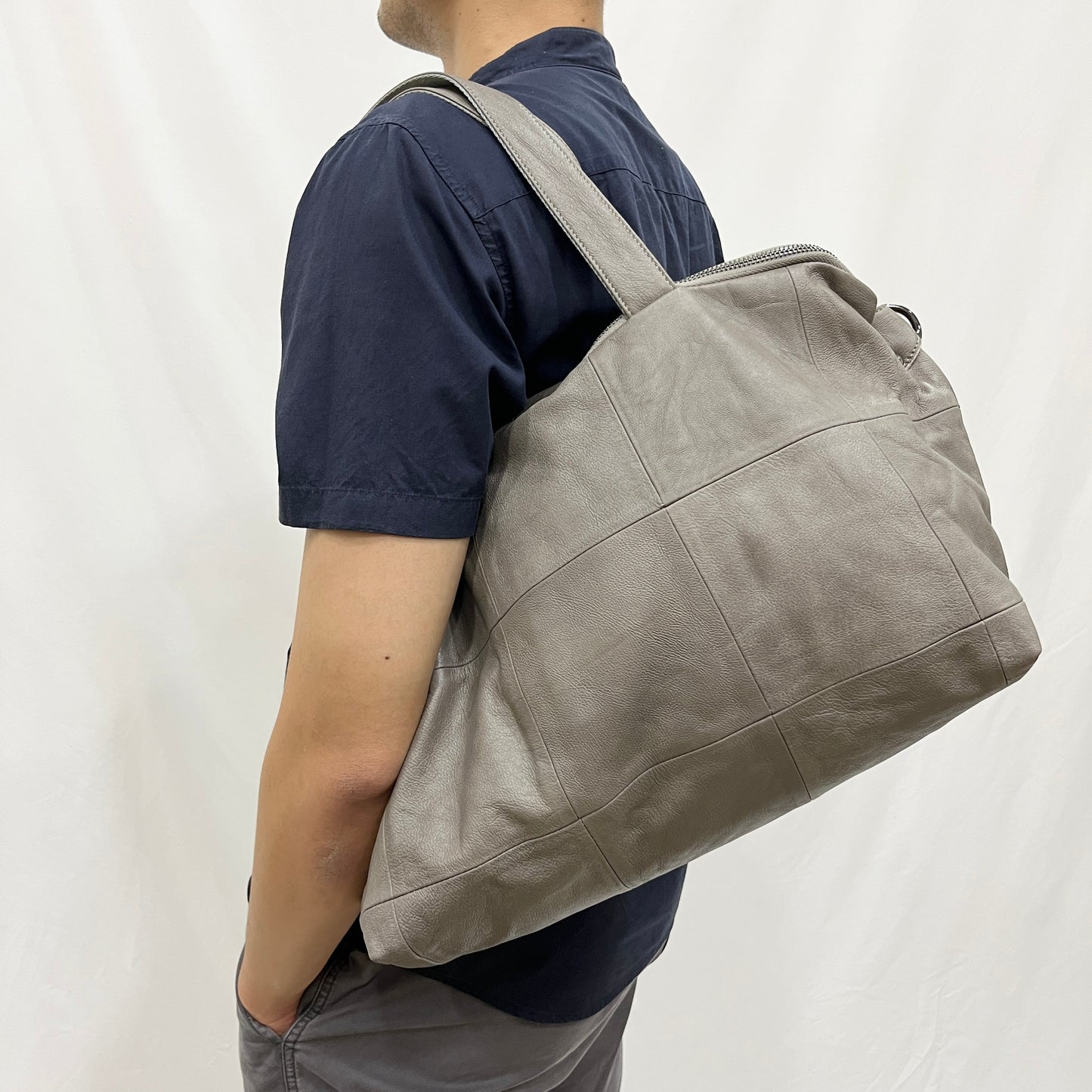 Ellipse duffel design genuine cowhide leather bag with sling