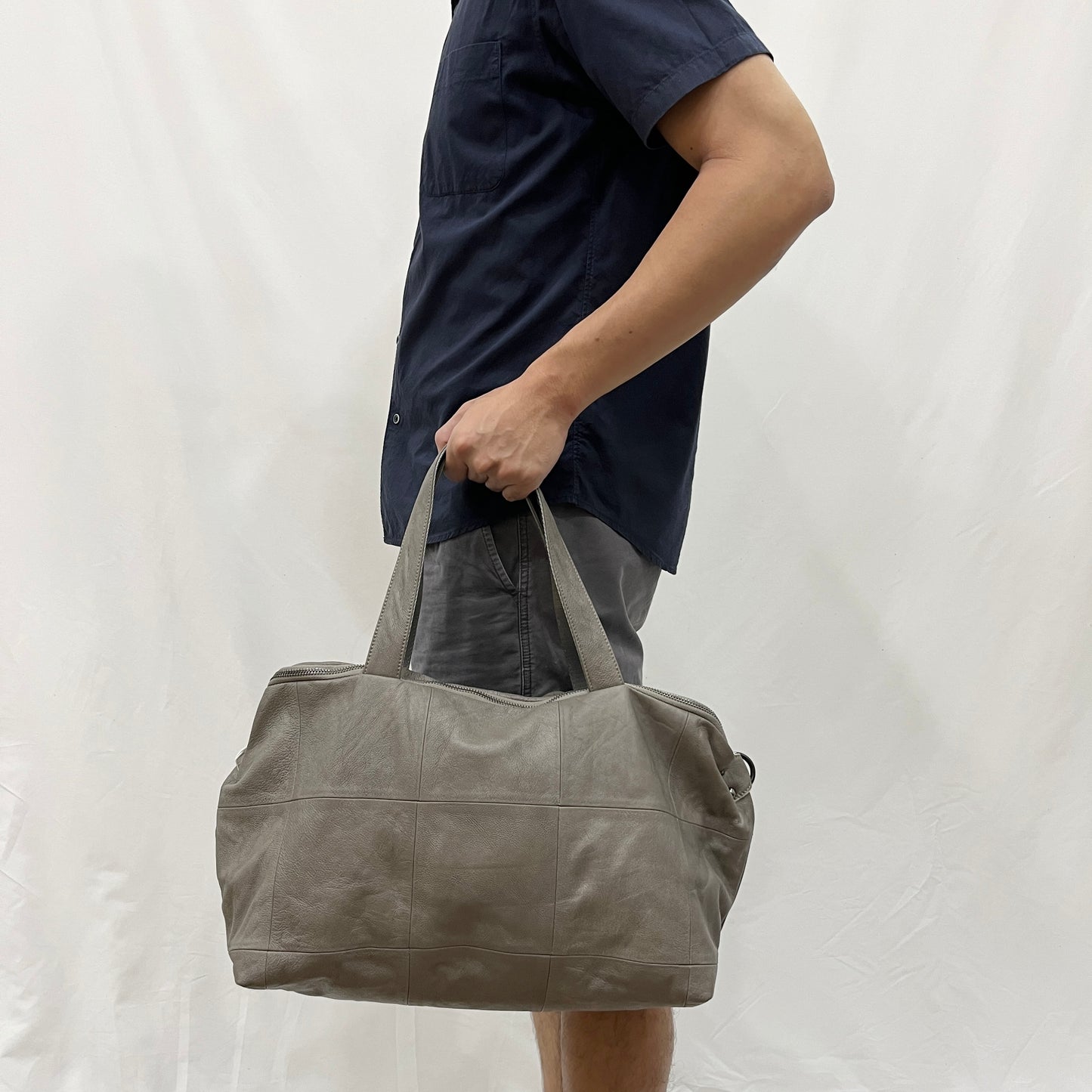 Ellipse duffel design genuine cowhide leather bag with sling