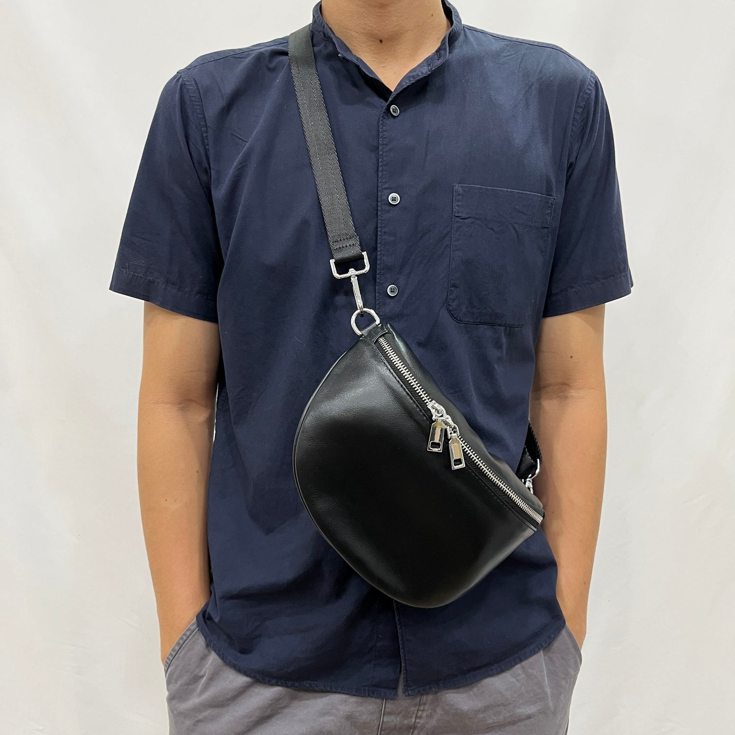 Vesny V3 design genuine cowhide leather waist/sling bag