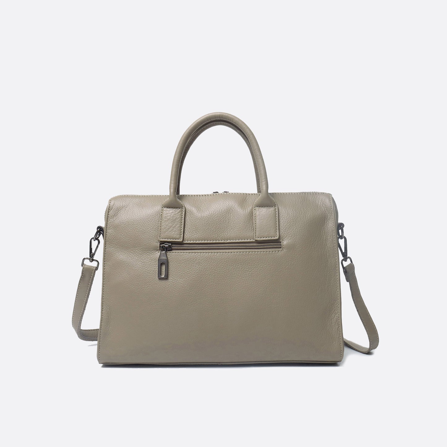 Poches design genuine cowhide leather top handle briefcase with strap