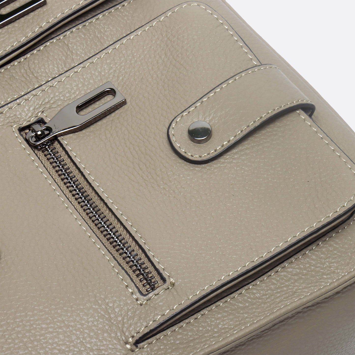 Poches design genuine cowhide leather top handle briefcase with strap