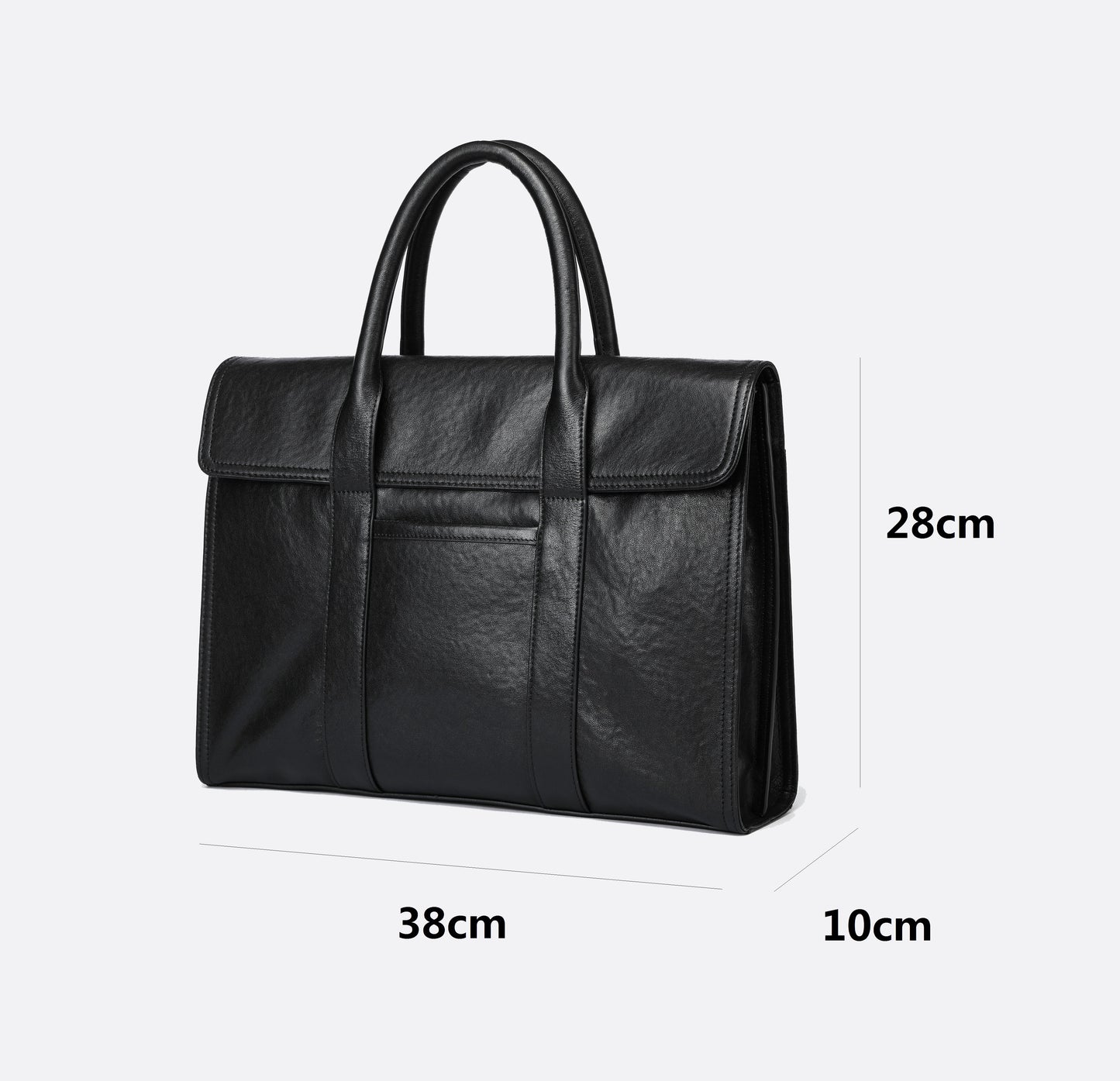 Flap design genuine cowhide leather travel briefcase