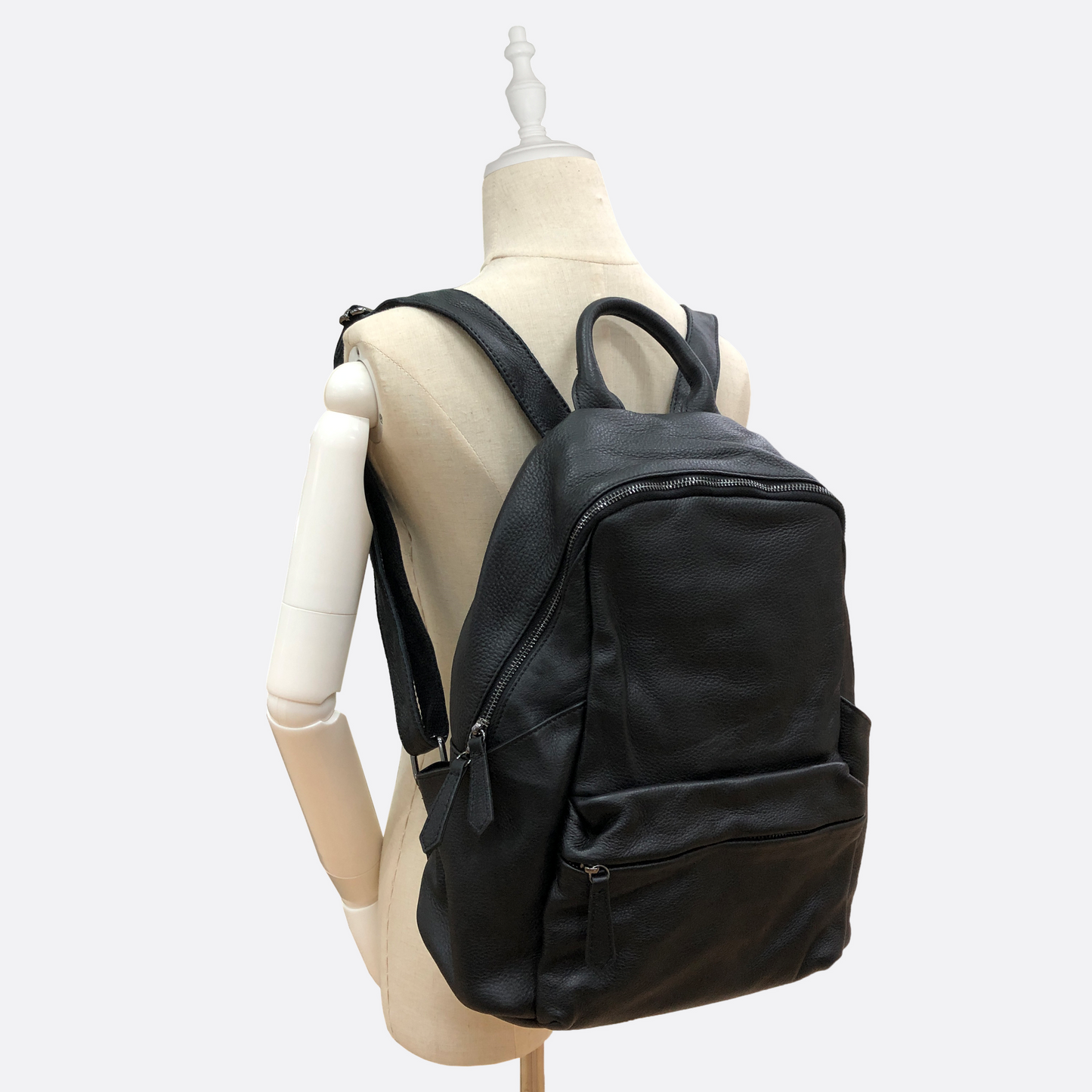 Pouch design genuine cowhide leather backpack