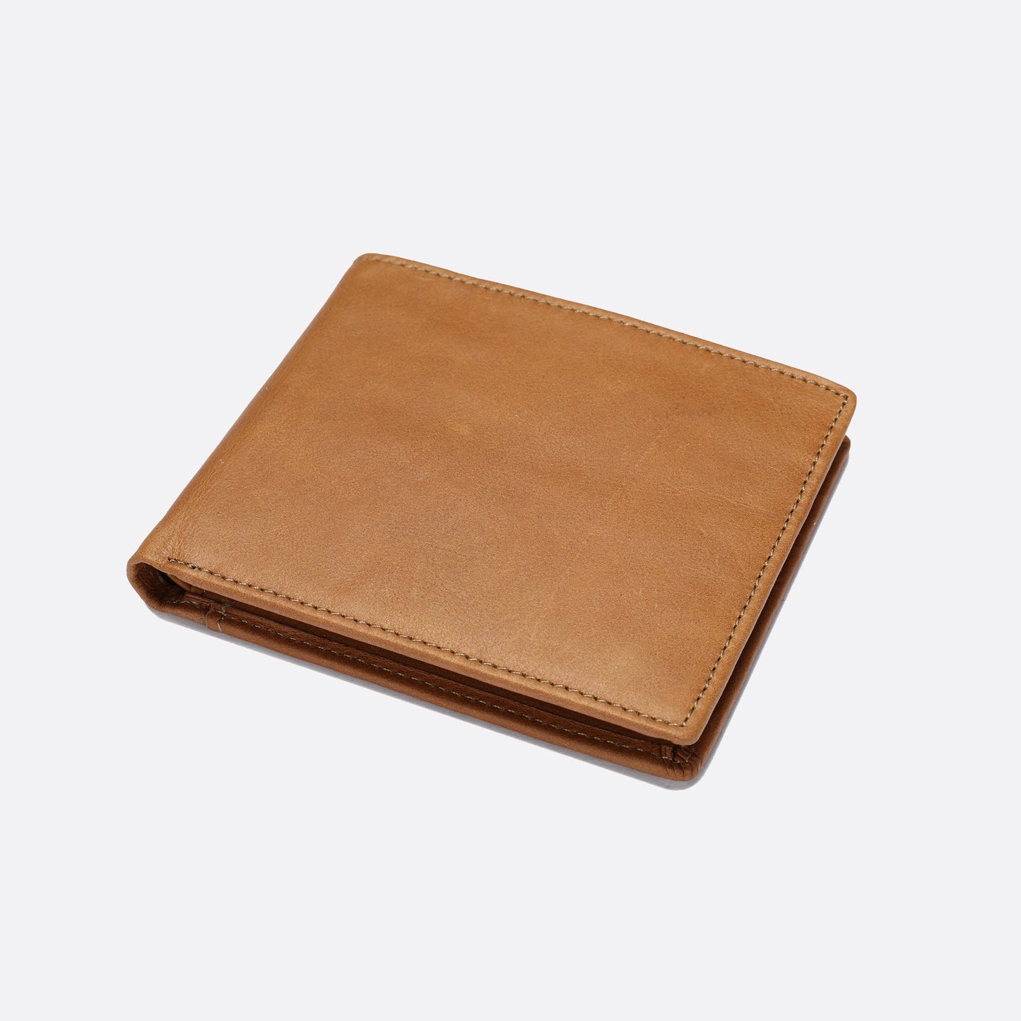 Genuine cowhide leather flap wallet with card slots